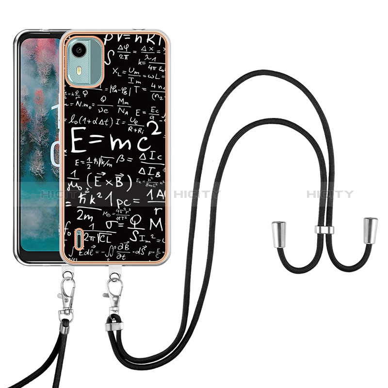 Handyhülle Silikon Hülle Gummi Schutzhülle Flexible Modisch Muster mit Schlüsselband Lanyard YB8 für Nokia C12 Plus Plusfarbig