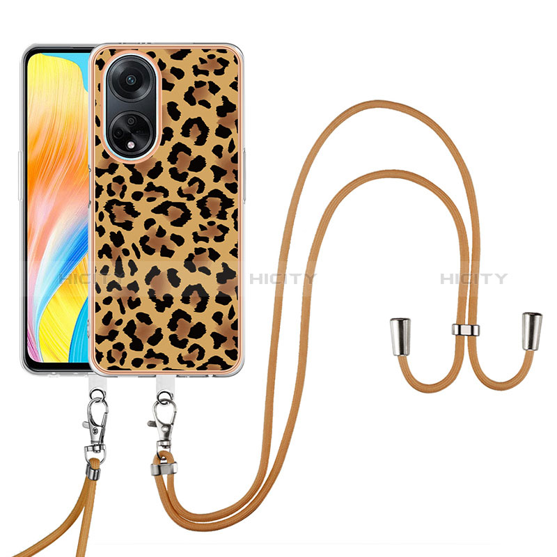 Handyhülle Silikon Hülle Gummi Schutzhülle Flexible Modisch Muster mit Schlüsselband Lanyard YB8 für Oppo A98 5G