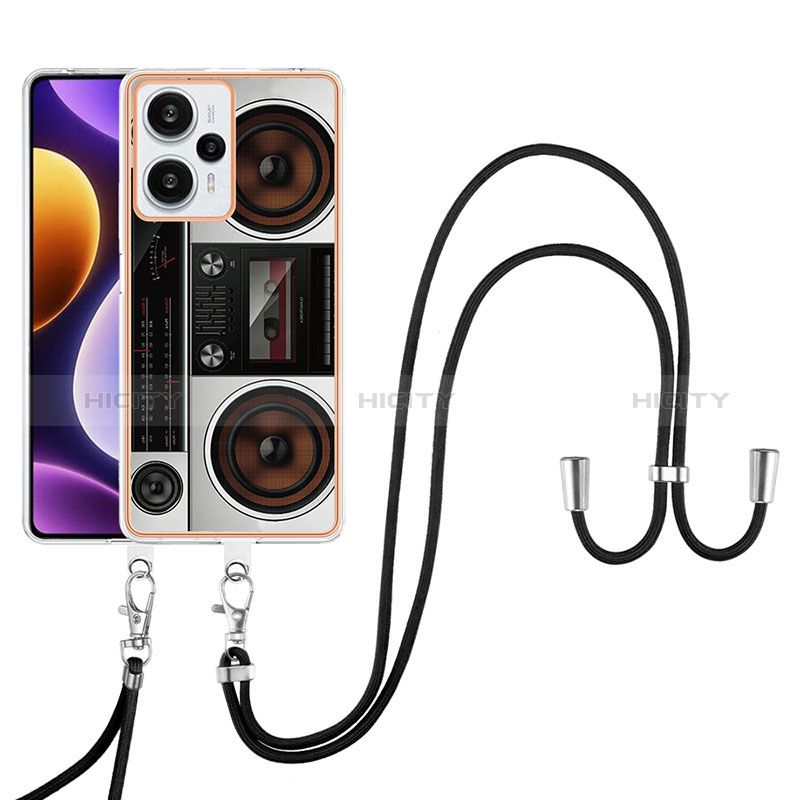 Handyhülle Silikon Hülle Gummi Schutzhülle Flexible Modisch Muster mit Schlüsselband Lanyard YB8 für Xiaomi Redmi Note 12 Turbo 5G