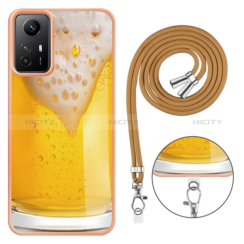 Handyhülle Silikon Hülle Gummi Schutzhülle Flexible Modisch Muster mit Schlüsselband Lanyard YB8 für Xiaomi Redmi Note 12S