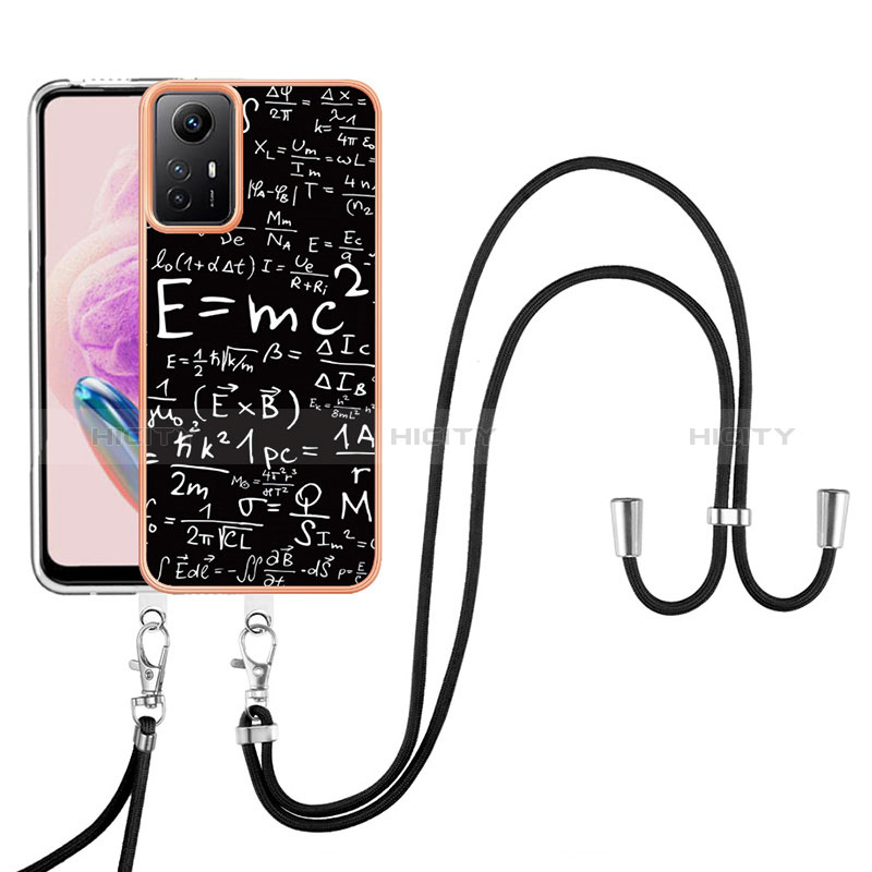 Handyhülle Silikon Hülle Gummi Schutzhülle Flexible Modisch Muster mit Schlüsselband Lanyard YB8 für Xiaomi Redmi Note 12S