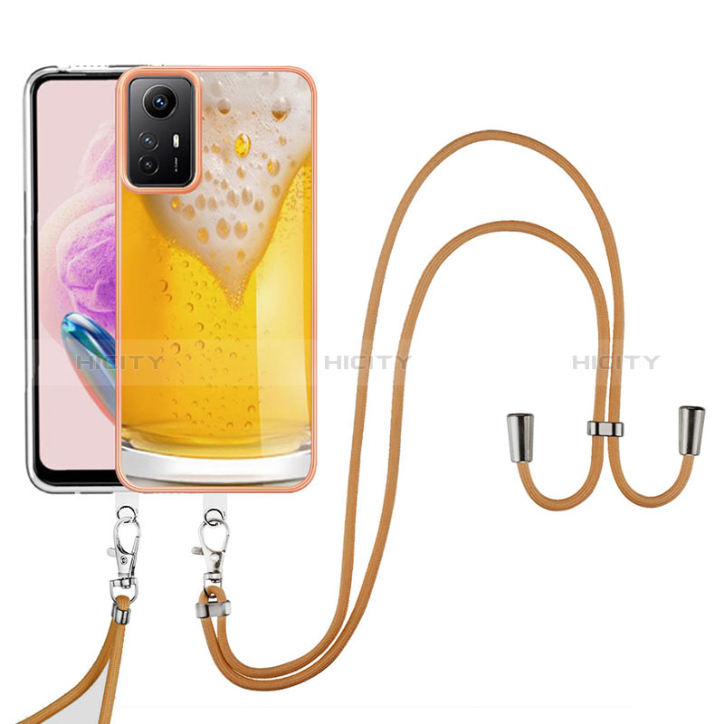 Handyhülle Silikon Hülle Gummi Schutzhülle Flexible Modisch Muster mit Schlüsselband Lanyard YB8 für Xiaomi Redmi Note 12S