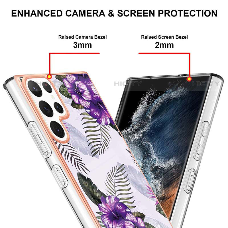 Handyhülle Silikon Hülle Gummi Schutzhülle Flexible Modisch Muster S01 für Samsung Galaxy S21 Ultra 5G groß