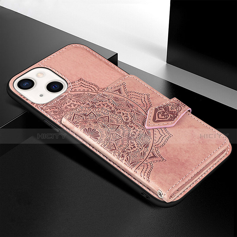 Handyhülle Silikon Hülle Gummi Schutzhülle Flexible Modisch Muster S02 für Apple iPhone 14 Plus Rosegold