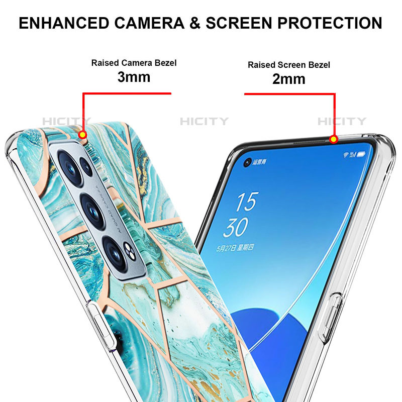 Handyhülle Silikon Hülle Gummi Schutzhülle Flexible Modisch Muster Y01B für Oppo Reno6 Pro 5G groß