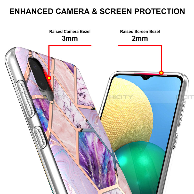 Handyhülle Silikon Hülle Gummi Schutzhülle Flexible Modisch Muster Y01B für Samsung Galaxy A02 groß