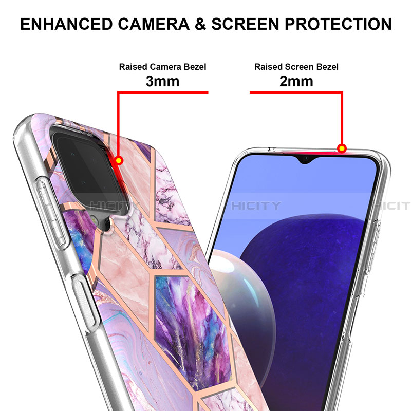 Handyhülle Silikon Hülle Gummi Schutzhülle Flexible Modisch Muster Y01B für Samsung Galaxy A22 4G groß