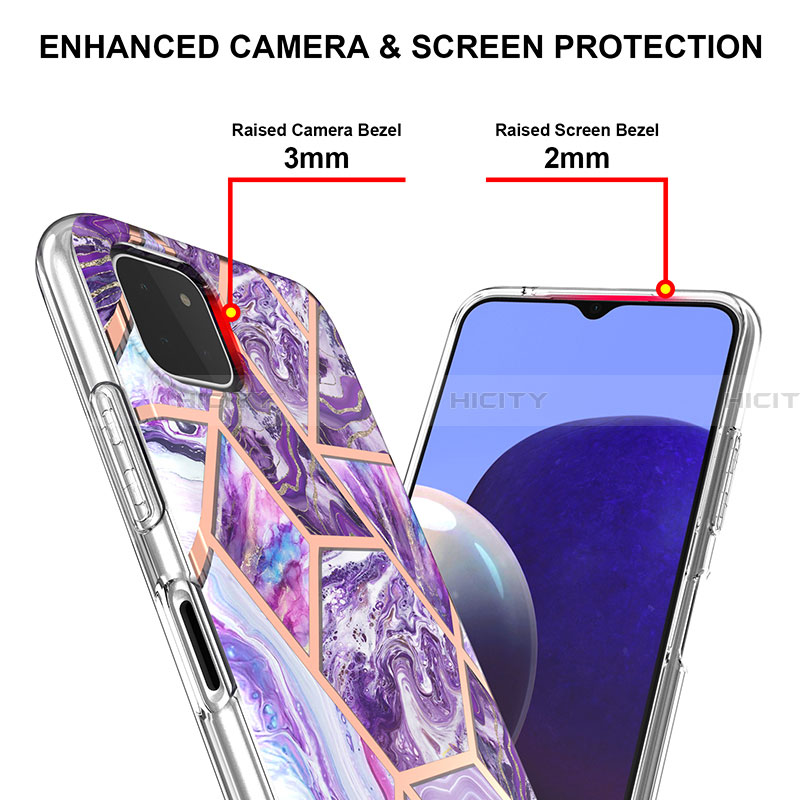 Handyhülle Silikon Hülle Gummi Schutzhülle Flexible Modisch Muster Y01B für Samsung Galaxy A22 5G