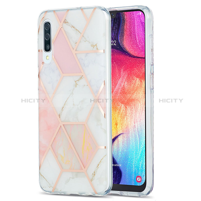 Handyhülle Silikon Hülle Gummi Schutzhülle Flexible Modisch Muster Y01B für Samsung Galaxy A30S Rosa Plus