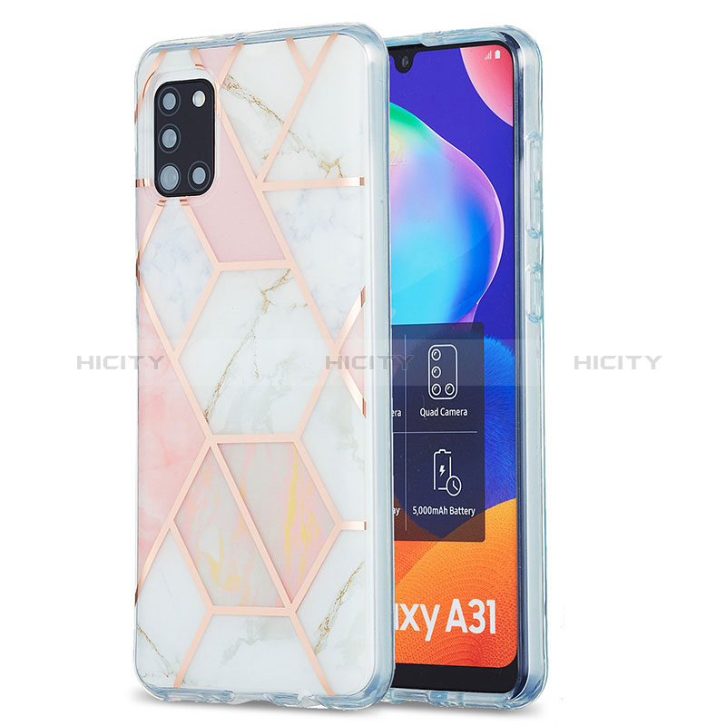 Handyhülle Silikon Hülle Gummi Schutzhülle Flexible Modisch Muster Y01B für Samsung Galaxy A31 Rosa