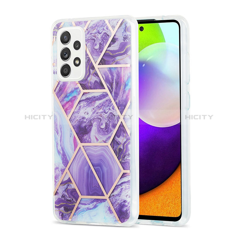 Handyhülle Silikon Hülle Gummi Schutzhülle Flexible Modisch Muster Y01B für Samsung Galaxy A52s 5G Violett