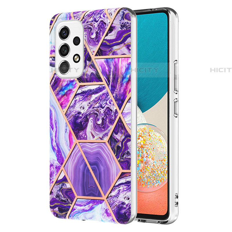 Handyhülle Silikon Hülle Gummi Schutzhülle Flexible Modisch Muster Y01B für Samsung Galaxy A53 5G Violett