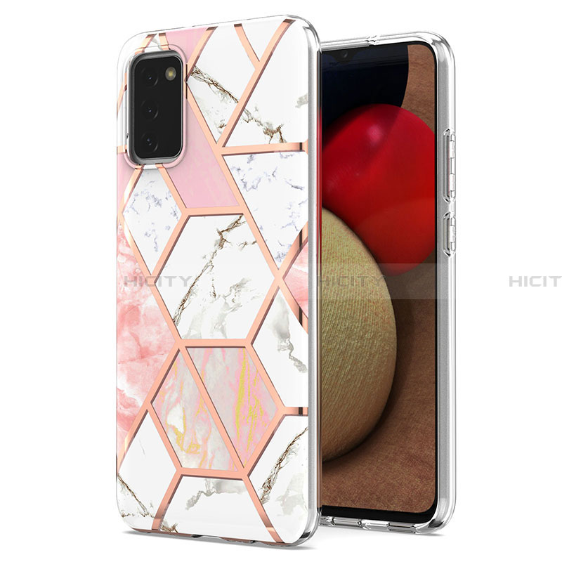 Handyhülle Silikon Hülle Gummi Schutzhülle Flexible Modisch Muster Y01B für Samsung Galaxy F02S SM-E025F Rosa Plus