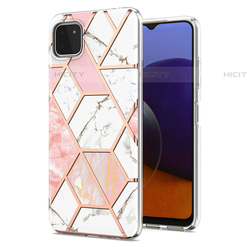 Handyhülle Silikon Hülle Gummi Schutzhülle Flexible Modisch Muster Y01B für Samsung Galaxy F42 5G Rosa Plus