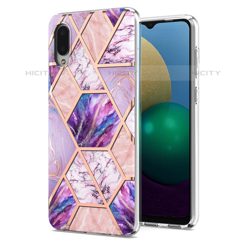 Handyhülle Silikon Hülle Gummi Schutzhülle Flexible Modisch Muster Y01B für Samsung Galaxy M02 groß