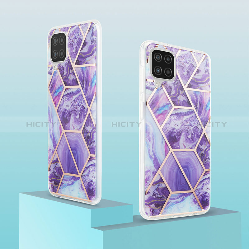 Handyhülle Silikon Hülle Gummi Schutzhülle Flexible Modisch Muster Y01B für Samsung Galaxy M12 groß