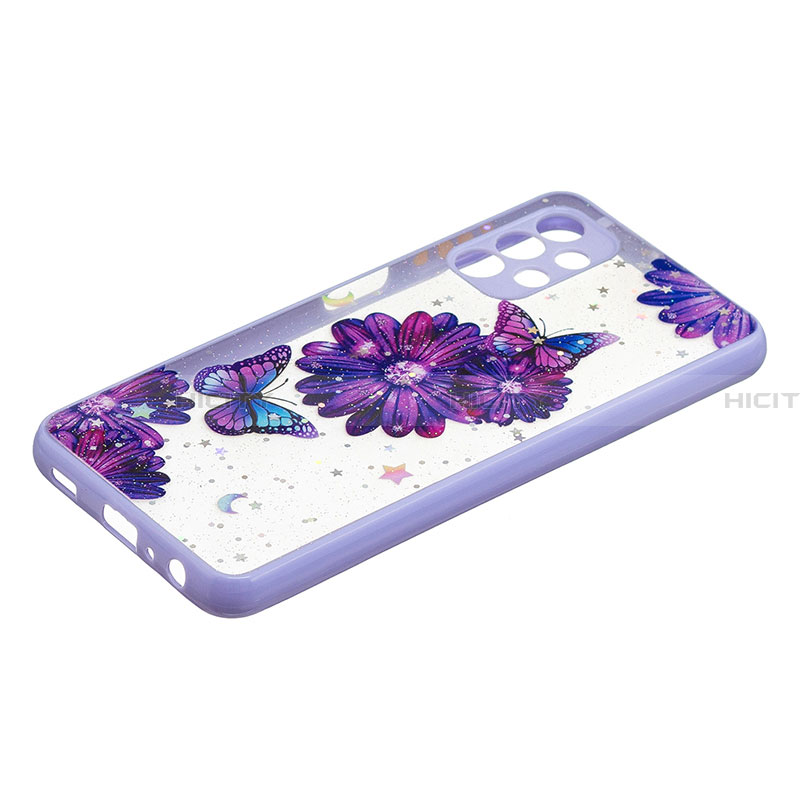 Handyhülle Silikon Hülle Gummi Schutzhülle Flexible Modisch Muster Y01X für Samsung Galaxy A32 5G Violett