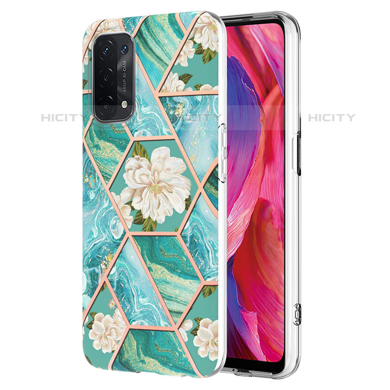 Handyhülle Silikon Hülle Gummi Schutzhülle Flexible Modisch Muster Y02B für Oppo A93 5G Grün Plus