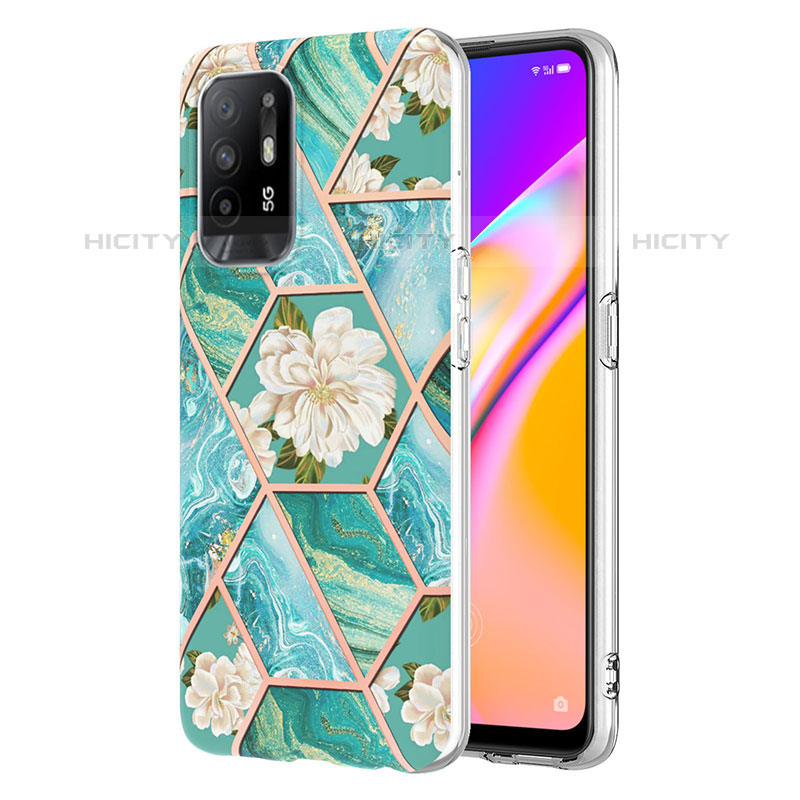 Handyhülle Silikon Hülle Gummi Schutzhülle Flexible Modisch Muster Y02B für Oppo A94 5G Grün Plus