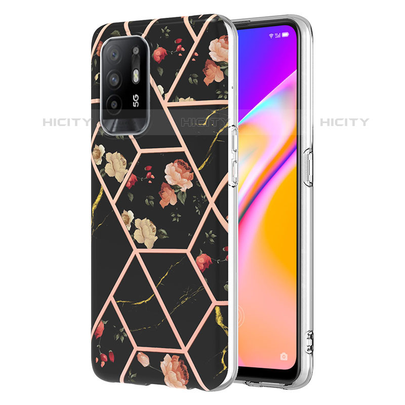 Handyhülle Silikon Hülle Gummi Schutzhülle Flexible Modisch Muster Y02B für Oppo A94 5G Schwarz