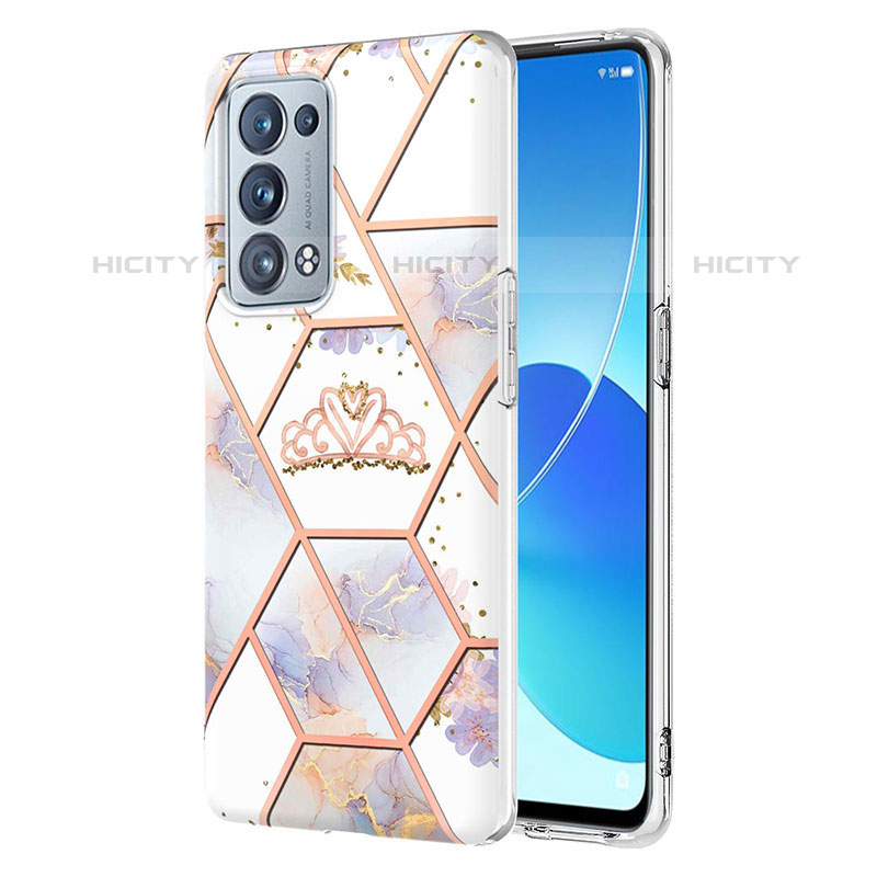 Handyhülle Silikon Hülle Gummi Schutzhülle Flexible Modisch Muster Y02B für Oppo Reno6 Pro+ Plus 5G Grau