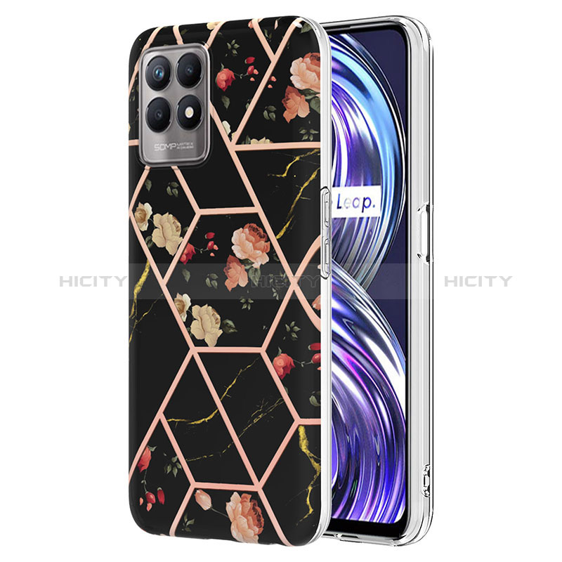 Handyhülle Silikon Hülle Gummi Schutzhülle Flexible Modisch Muster Y02B für Realme Narzo 50 4G Schwarz Plus