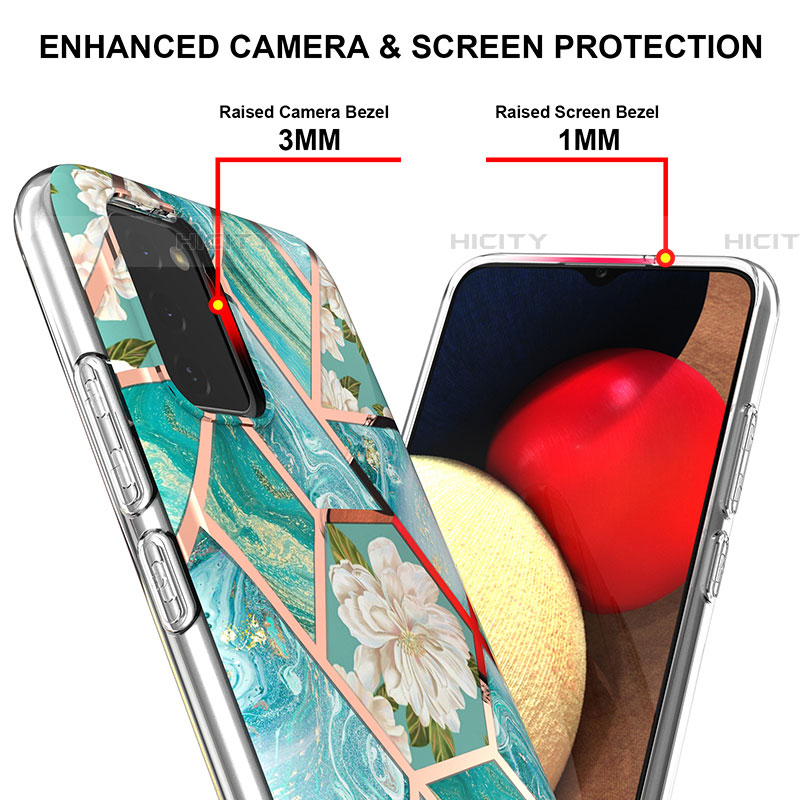 Handyhülle Silikon Hülle Gummi Schutzhülle Flexible Modisch Muster Y02B für Samsung Galaxy A03s groß