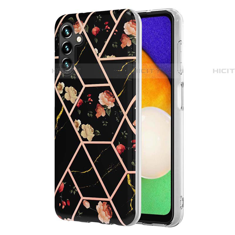 Handyhülle Silikon Hülle Gummi Schutzhülle Flexible Modisch Muster Y02B für Samsung Galaxy A04s Schwarz