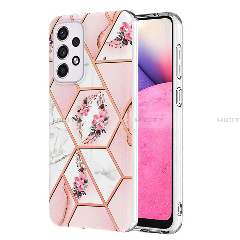 Handyhülle Silikon Hülle Gummi Schutzhülle Flexible Modisch Muster Y02B für Samsung Galaxy A33 5G Rosa