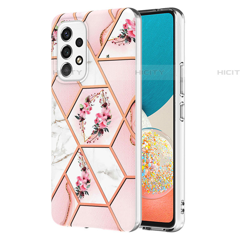 Handyhülle Silikon Hülle Gummi Schutzhülle Flexible Modisch Muster Y02B für Samsung Galaxy A53 5G Rosa Plus