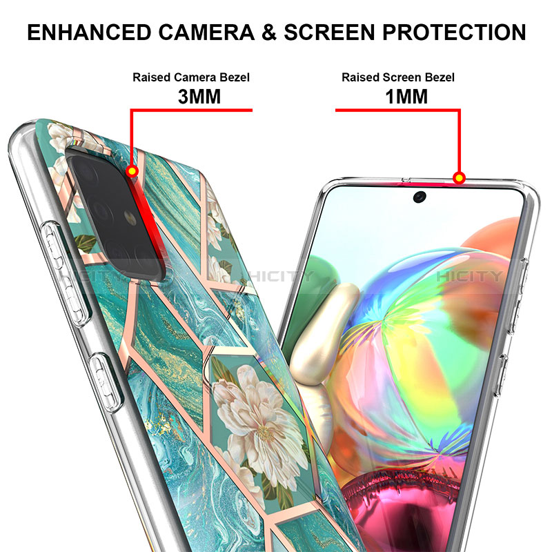 Handyhülle Silikon Hülle Gummi Schutzhülle Flexible Modisch Muster Y02B für Samsung Galaxy A71 5G groß