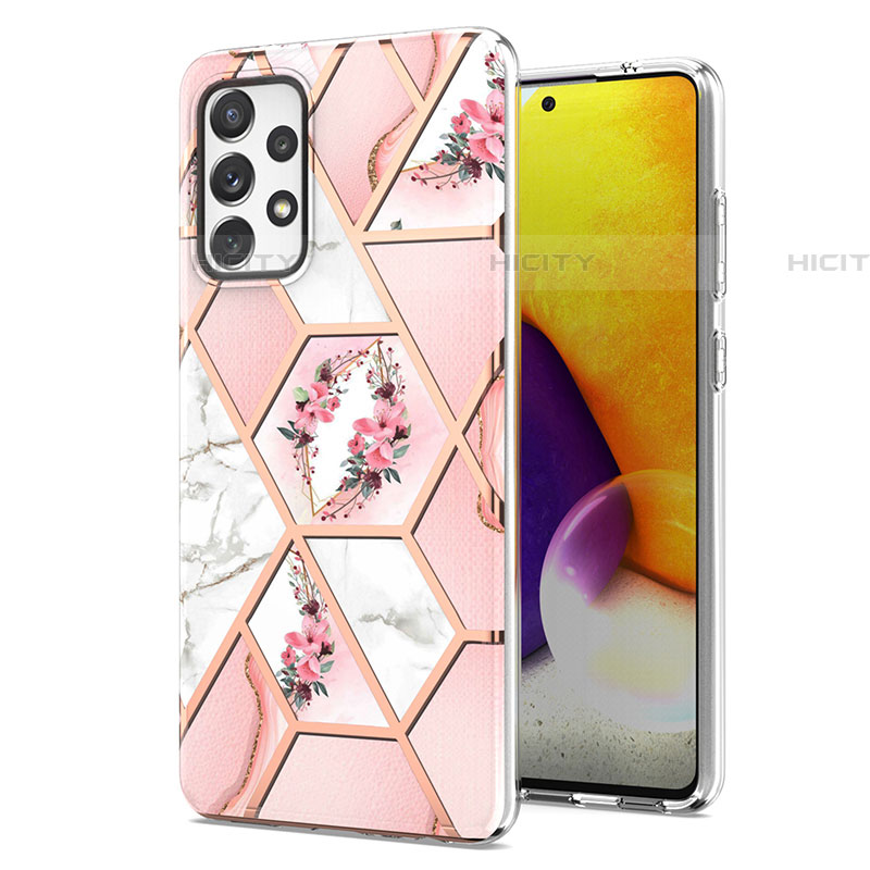 Handyhülle Silikon Hülle Gummi Schutzhülle Flexible Modisch Muster Y02B für Samsung Galaxy A72 4G Rosa