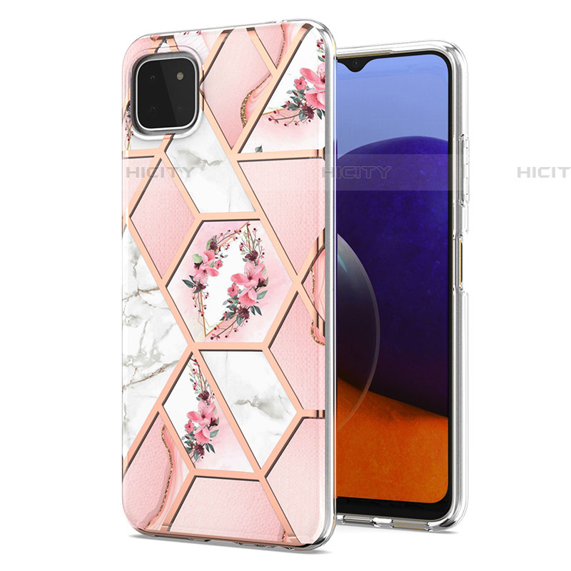 Handyhülle Silikon Hülle Gummi Schutzhülle Flexible Modisch Muster Y02B für Samsung Galaxy F42 5G Rosa Plus