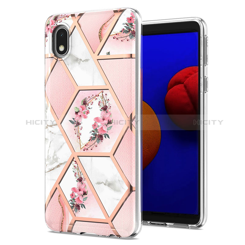 Handyhülle Silikon Hülle Gummi Schutzhülle Flexible Modisch Muster Y02B für Samsung Galaxy M01 Core Rosa