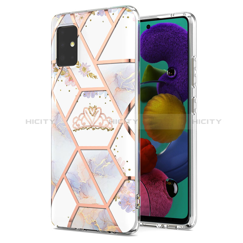 Handyhülle Silikon Hülle Gummi Schutzhülle Flexible Modisch Muster Y02B für Samsung Galaxy M40S Grau