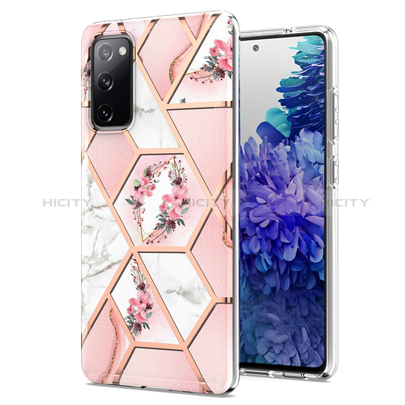 Handyhülle Silikon Hülle Gummi Schutzhülle Flexible Modisch Muster Y02B für Samsung Galaxy S20 FE 5G Rosa Plus