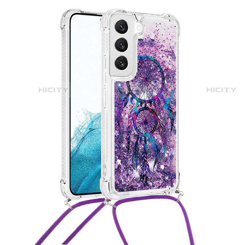 Handyhülle Silikon Hülle Gummi Schutzhülle Flexible Modisch Muster Y02B für Samsung Galaxy S22 Plus 5G Violett Plus