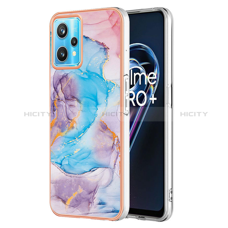 Handyhülle Silikon Hülle Gummi Schutzhülle Flexible Modisch Muster Y03B für Realme 9 4G Blau