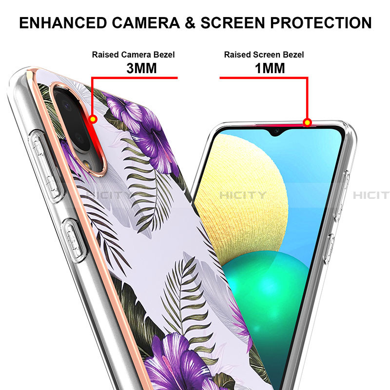 Handyhülle Silikon Hülle Gummi Schutzhülle Flexible Modisch Muster Y03B für Samsung Galaxy A02 groß