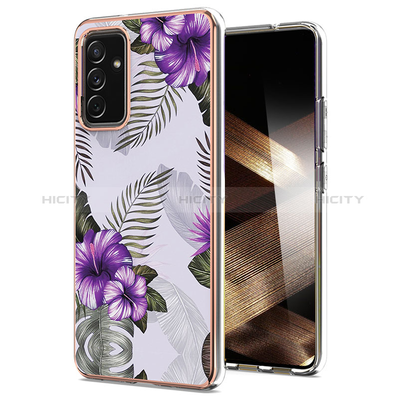 Handyhülle Silikon Hülle Gummi Schutzhülle Flexible Modisch Muster Y03B für Samsung Galaxy A15 5G Violett Plus