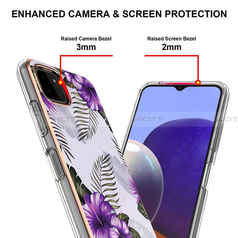 Handyhülle Silikon Hülle Gummi Schutzhülle Flexible Modisch Muster Y03B für Samsung Galaxy A22 5G groß