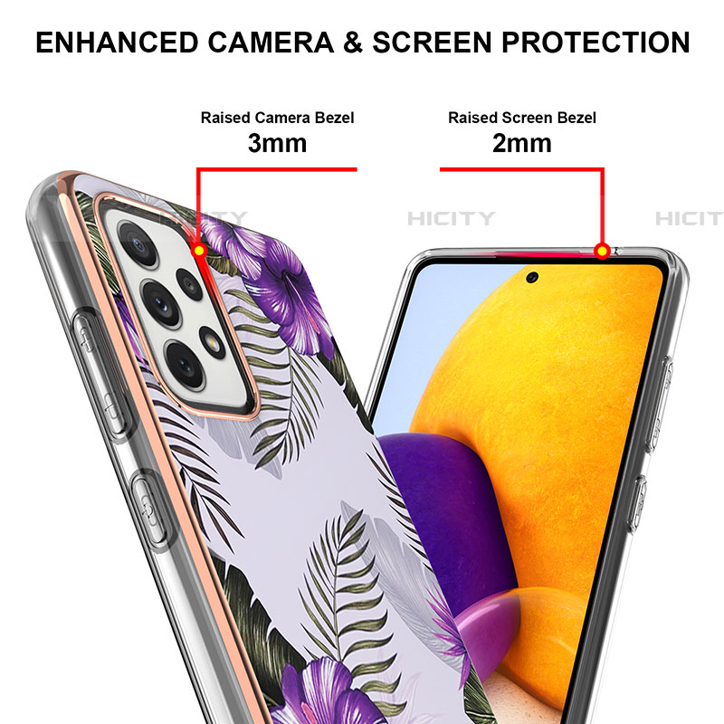 Handyhülle Silikon Hülle Gummi Schutzhülle Flexible Modisch Muster Y03B für Samsung Galaxy A72 4G groß