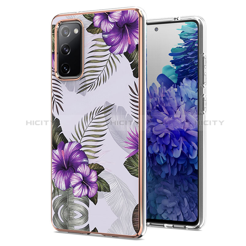 Handyhülle Silikon Hülle Gummi Schutzhülle Flexible Modisch Muster Y03B für Samsung Galaxy S20 Lite 5G Violett