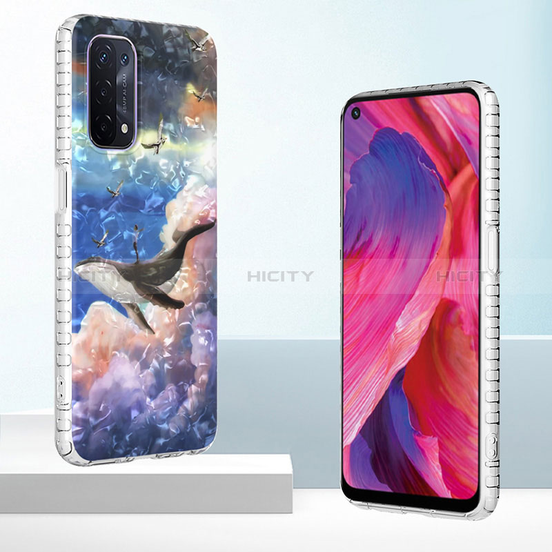 Handyhülle Silikon Hülle Gummi Schutzhülle Flexible Modisch Muster Y04B für Oppo A74 5G groß