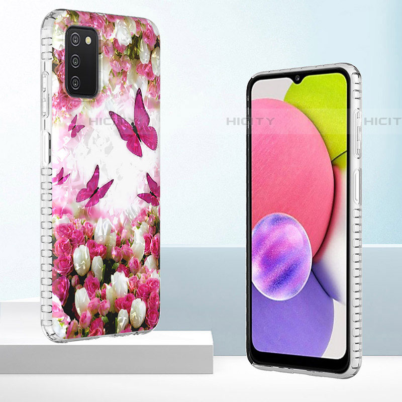 Handyhülle Silikon Hülle Gummi Schutzhülle Flexible Modisch Muster Y04B für Samsung Galaxy A03s groß