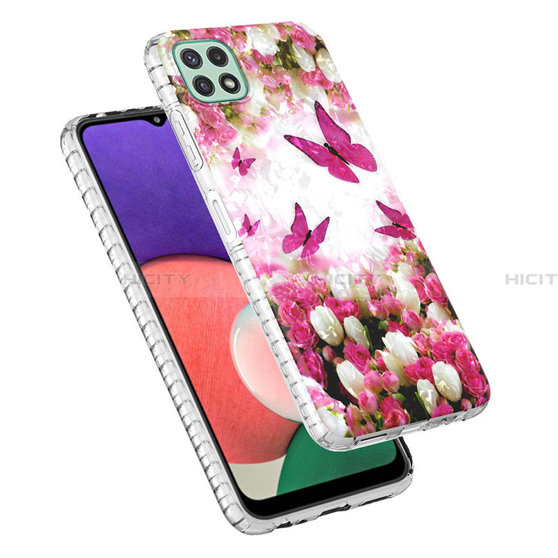 Handyhülle Silikon Hülle Gummi Schutzhülle Flexible Modisch Muster Y04B für Samsung Galaxy A22 5G groß