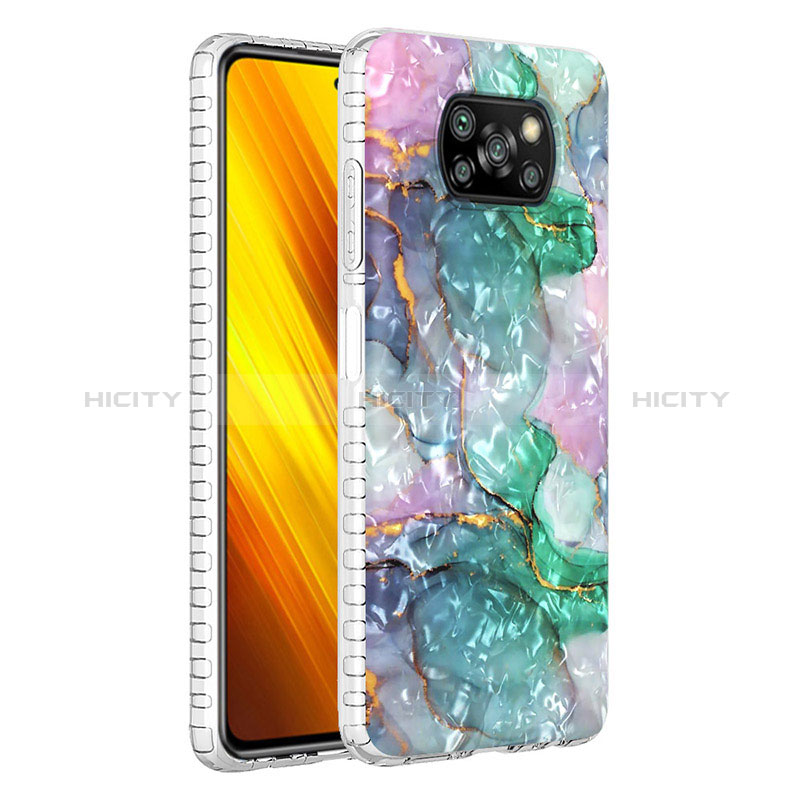 Handyhülle Silikon Hülle Gummi Schutzhülle Flexible Modisch Muster Y04B für Xiaomi Poco X3 Pro Nachtgrün