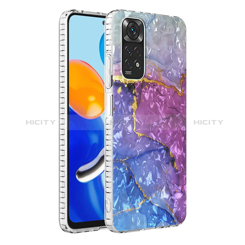 Handyhülle Silikon Hülle Gummi Schutzhülle Flexible Modisch Muster Y04B für Xiaomi Redmi Note 11 4G (2022) Violett