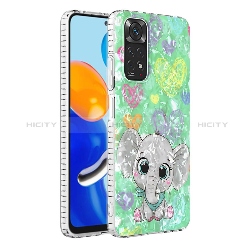 Handyhülle Silikon Hülle Gummi Schutzhülle Flexible Modisch Muster Y04B für Xiaomi Redmi Note 11S 4G Minzgrün Plus