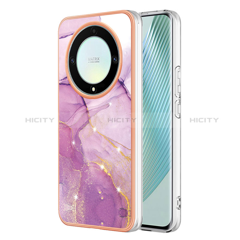 Handyhülle Silikon Hülle Gummi Schutzhülle Flexible Modisch Muster Y05B für Huawei Honor Magic5 Lite 5G Helles Lila